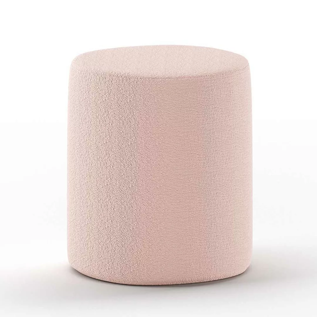 Beistellhocker rosa aus Boucle Skandi Design günstig online kaufen