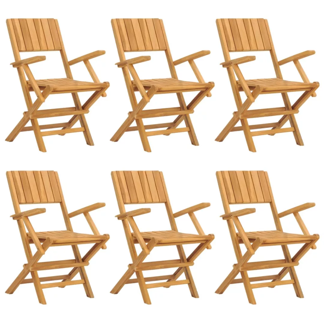 Vidaxl Gartenstühle 6 Stk. Klappbar 55x61x90 Cm Massivholz Teak günstig online kaufen