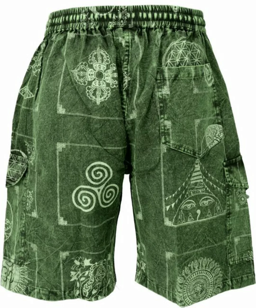 Guru-Shop Relaxhose Ethno Yogashorts, stonewash Shorts aus Nepal -.. Hippie günstig online kaufen