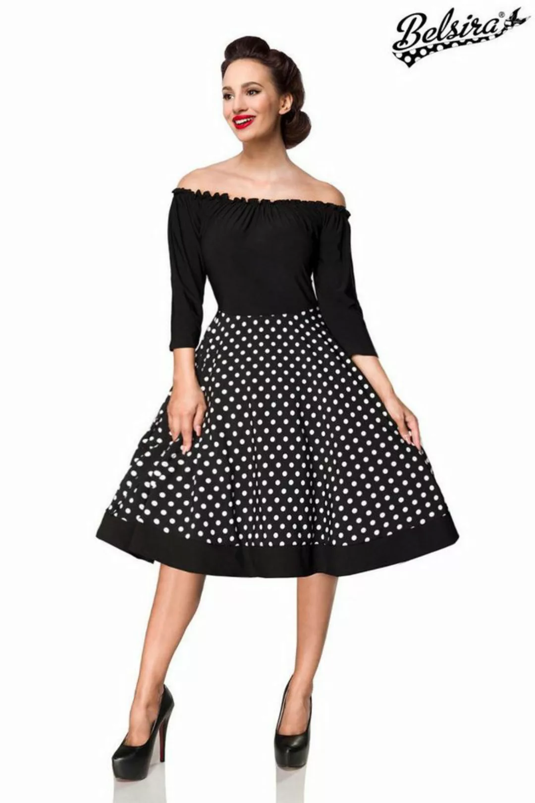 BELSIRA Trachtenkleid Belsira Schulterfreies Swing-Kleid - (2XL,3XL,4XL,L,M günstig online kaufen