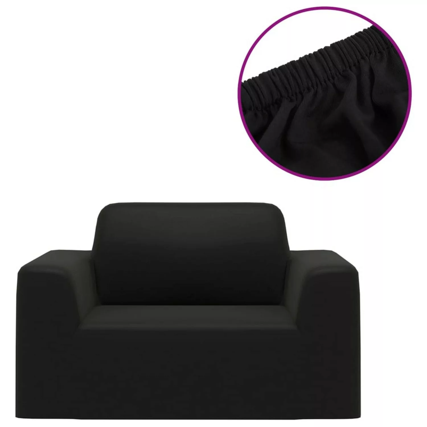 vidaXL Stretch-Sofahusse Schwarz Polyester-Jersey Modell 1 günstig online kaufen