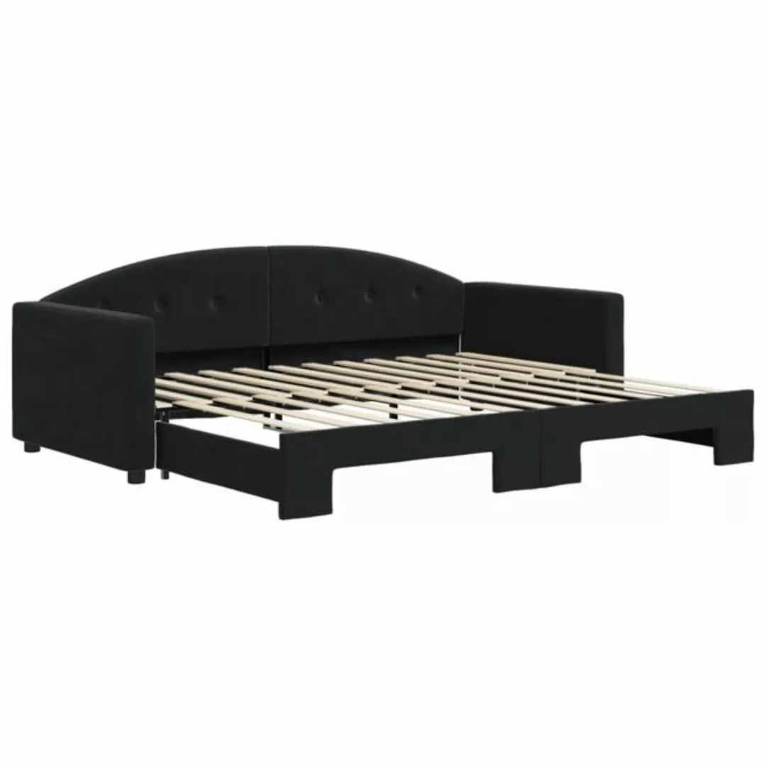 furnicato Bett Tagesbett Ausziehbar Schwarz 90x200 cm Samt (1-tlg) günstig online kaufen