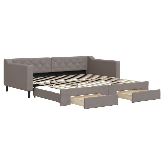 vidaXL Gästebett Gästebett Tagesbett Ausziehbar mit Schubladen Taupe 100x20 günstig online kaufen