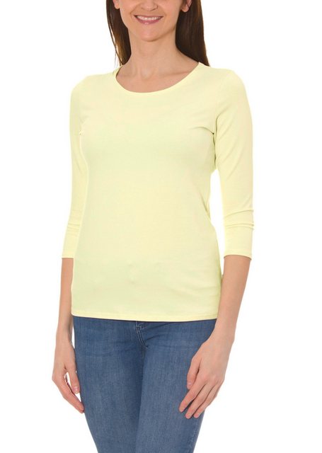 Alkato Longshirt Alkato Damen Shirt 3/4 Arm mit Rundhals günstig online kaufen