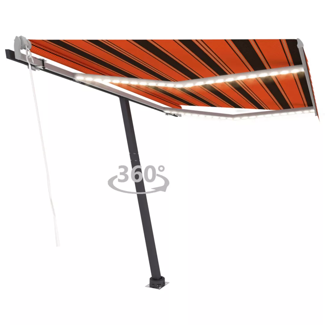 Automatische Markise Mit Led Windsensor 350x250 Cm Orange/braun günstig online kaufen