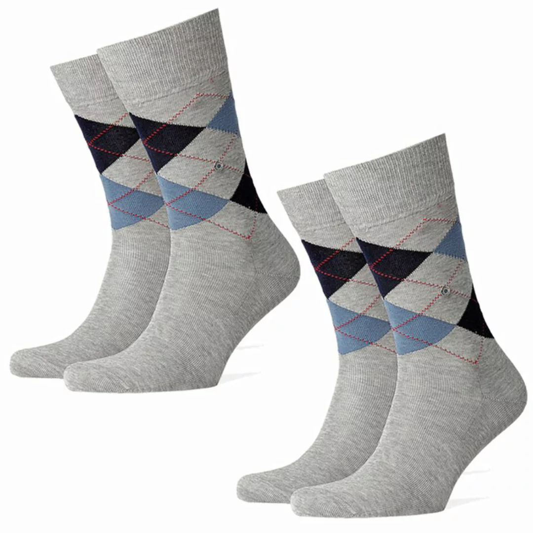 Burlington 2er Pack Herren Socken MANCHESTER - Raute, 40-46 (2x 1 Paar) hel günstig online kaufen