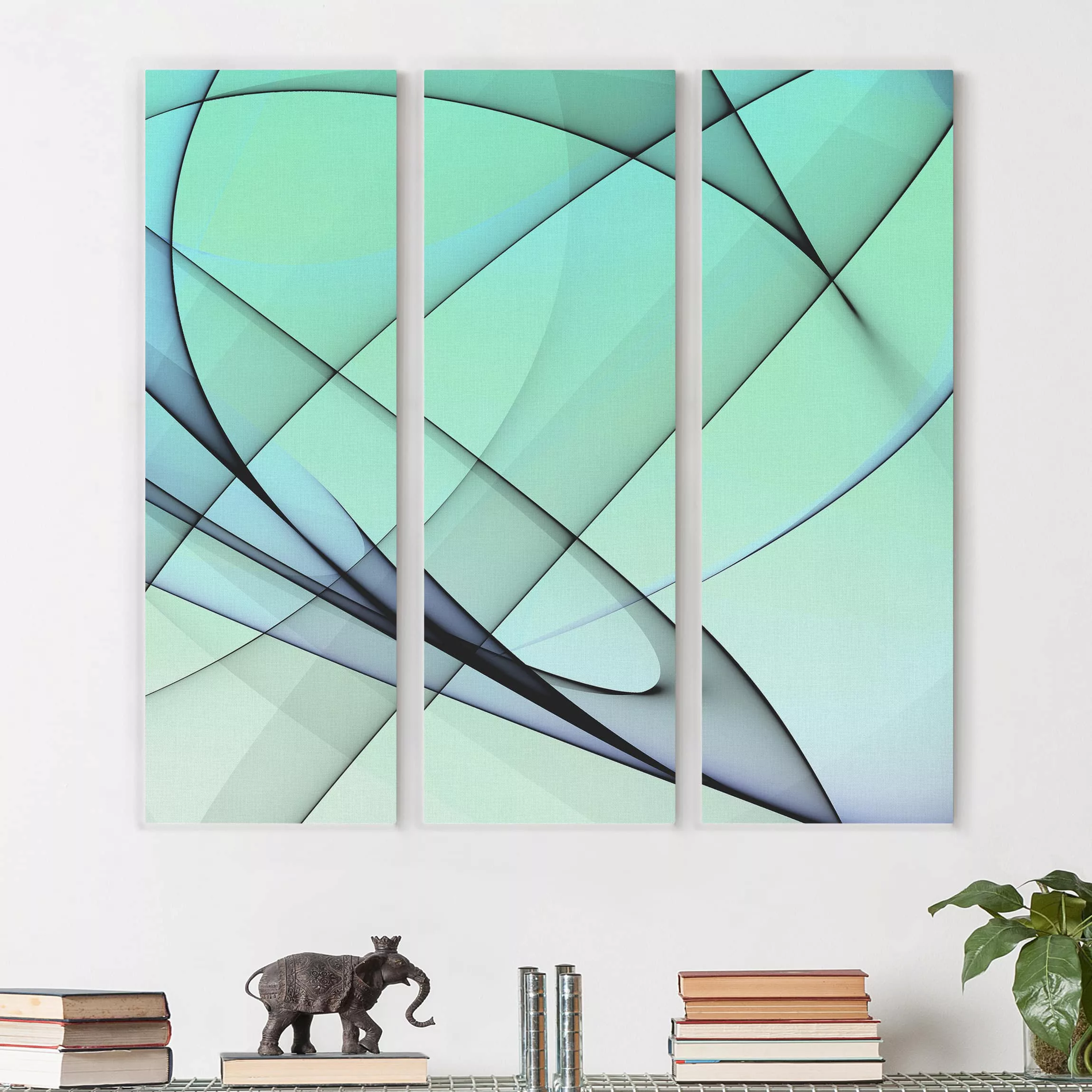 3-teiliges Leinwandbild Abstrakt - Quadrat Autumn Shapes günstig online kaufen