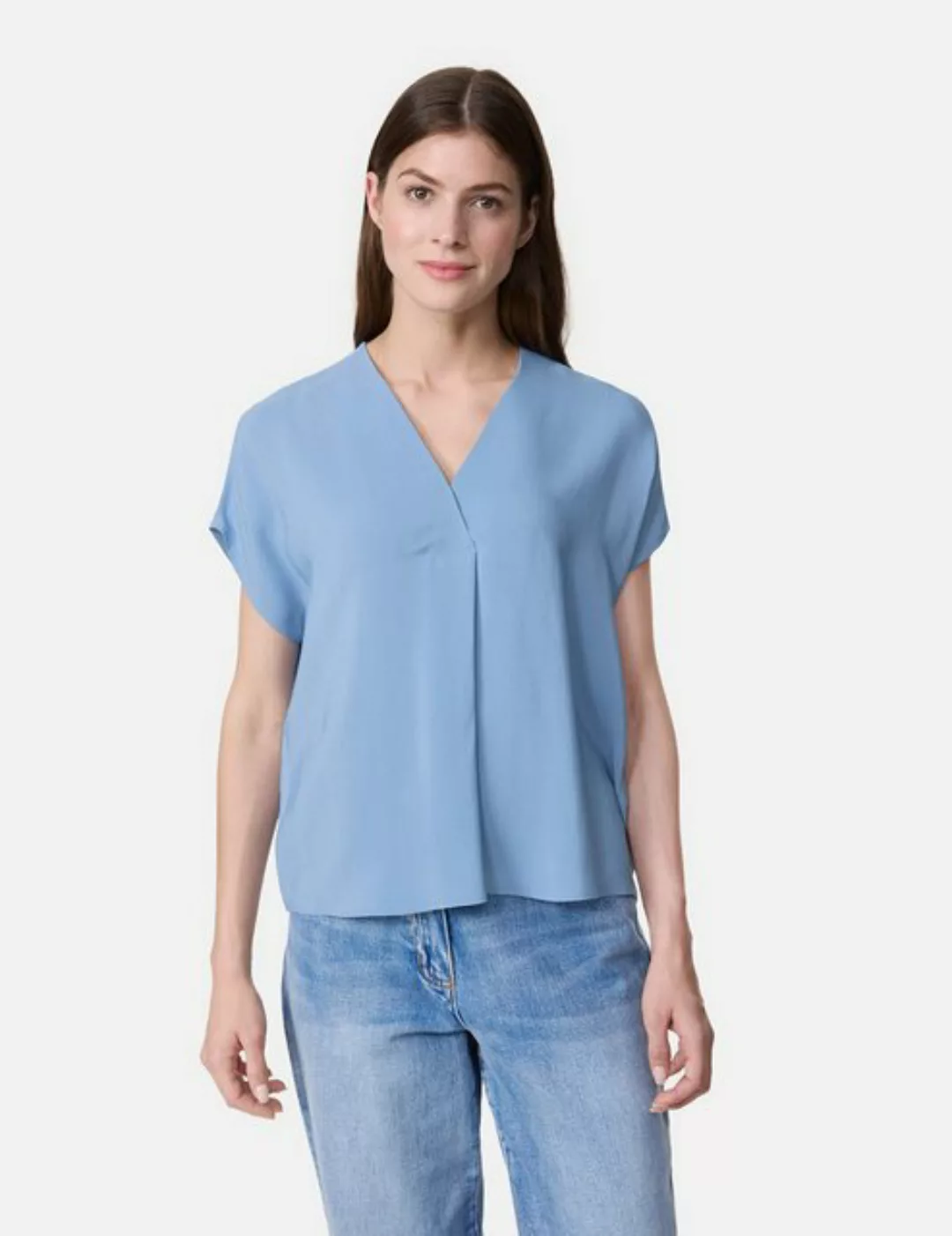 GERRY WEBER Klassische Bluse Fließendes Blusenshirt mit Faltendetail günstig online kaufen