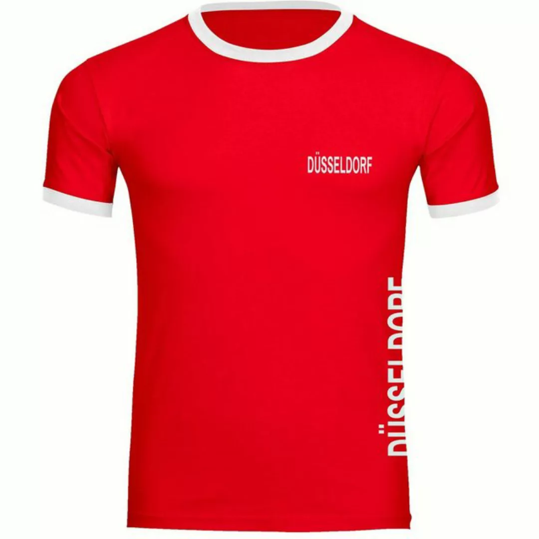 multifanshop T-Shirt Kontrast Düsseldorf - Brust & Seite - Männer günstig online kaufen