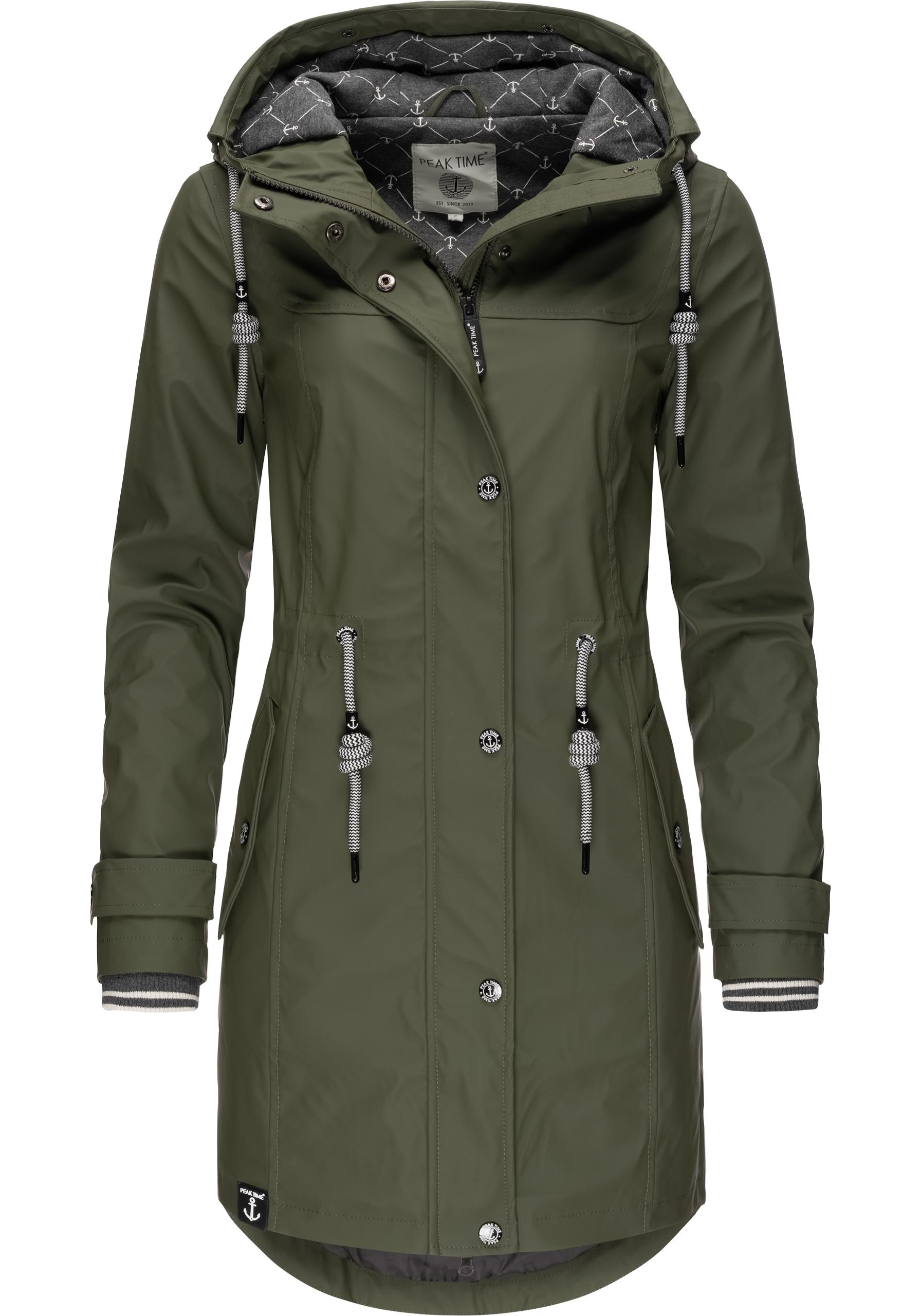 PEAK TIME Regenjacke "L60042", mit Kapuze, stylisch taillierter Regenmantel günstig online kaufen