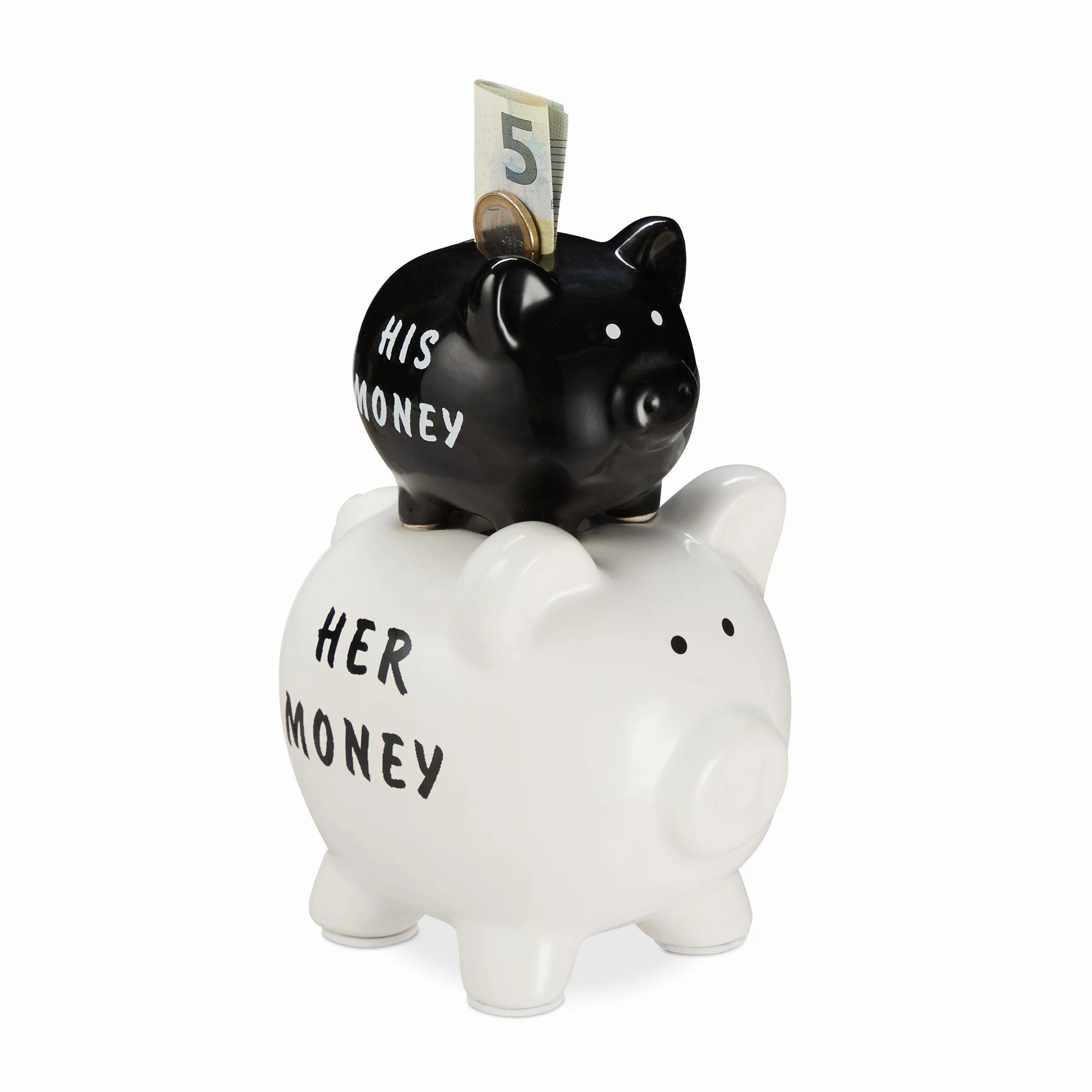 relaxdays Spardose Sparschwein His Money & günstig online kaufen