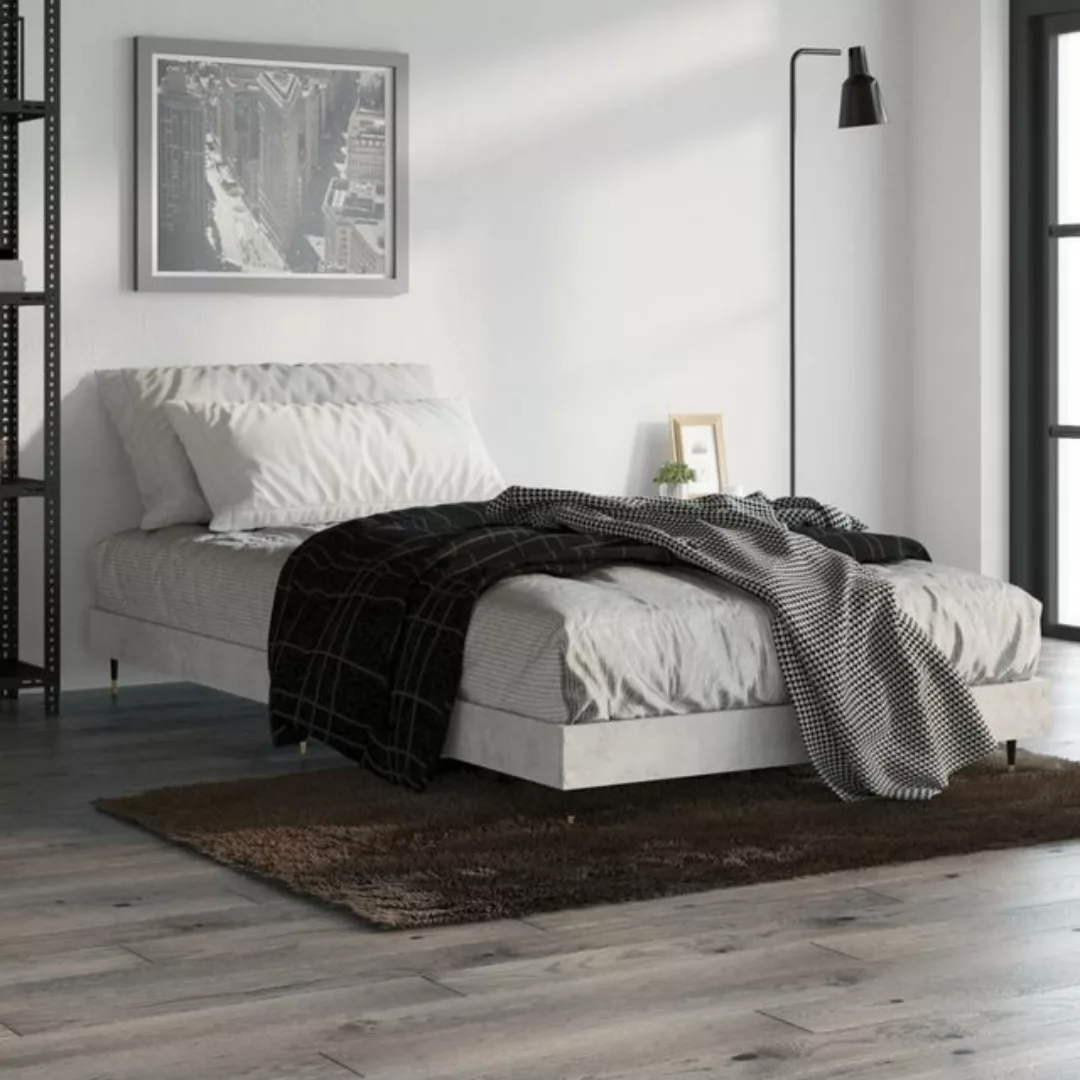 vidaXL Bett Bettgestell Betongrau 90x190 cm Holzwerkstoff günstig online kaufen