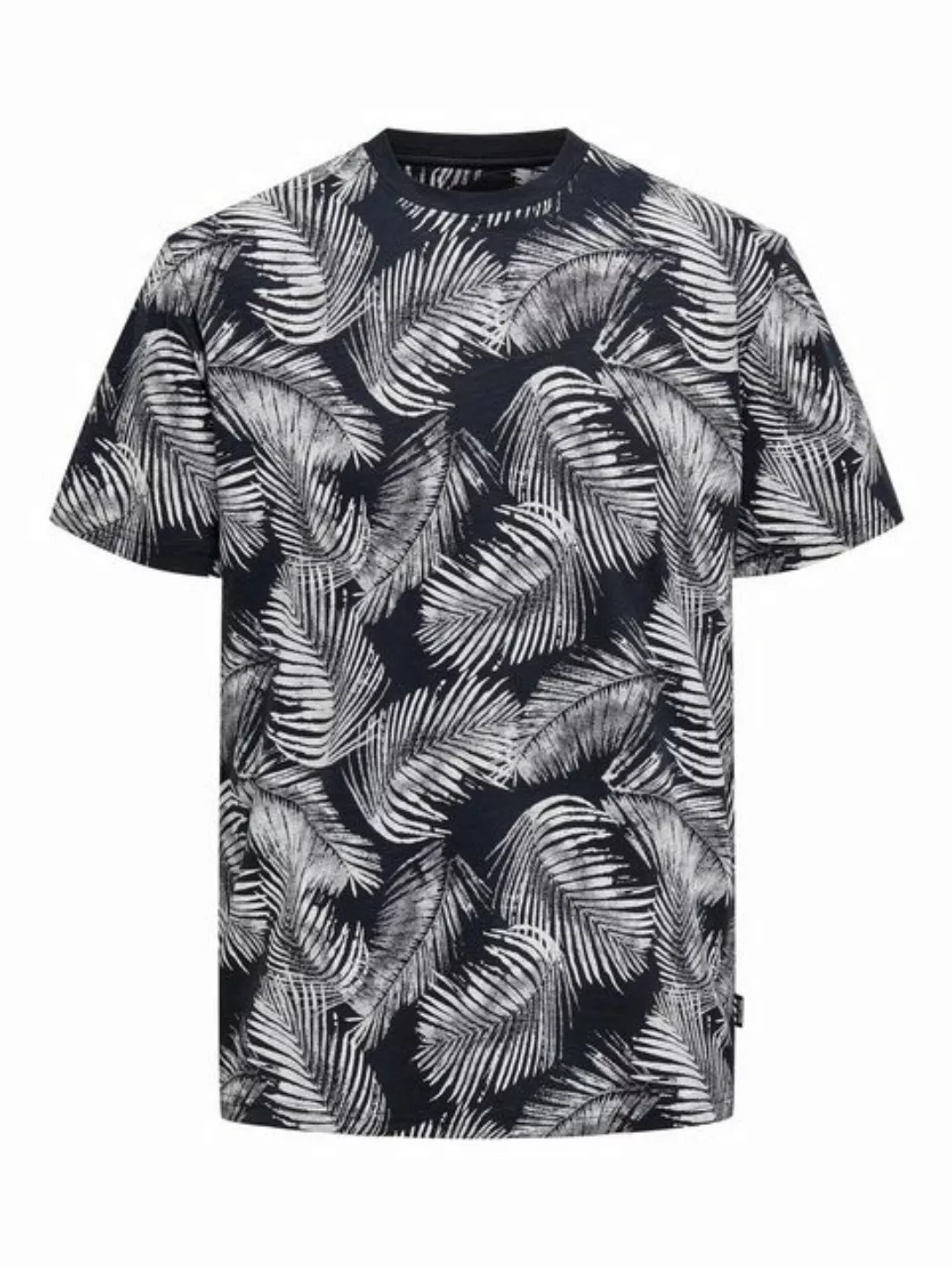 ONLY & SONS T-Shirt Tropisch Print T-Shirt Kurzarm Shirt aus Baumwolle ONSP günstig online kaufen