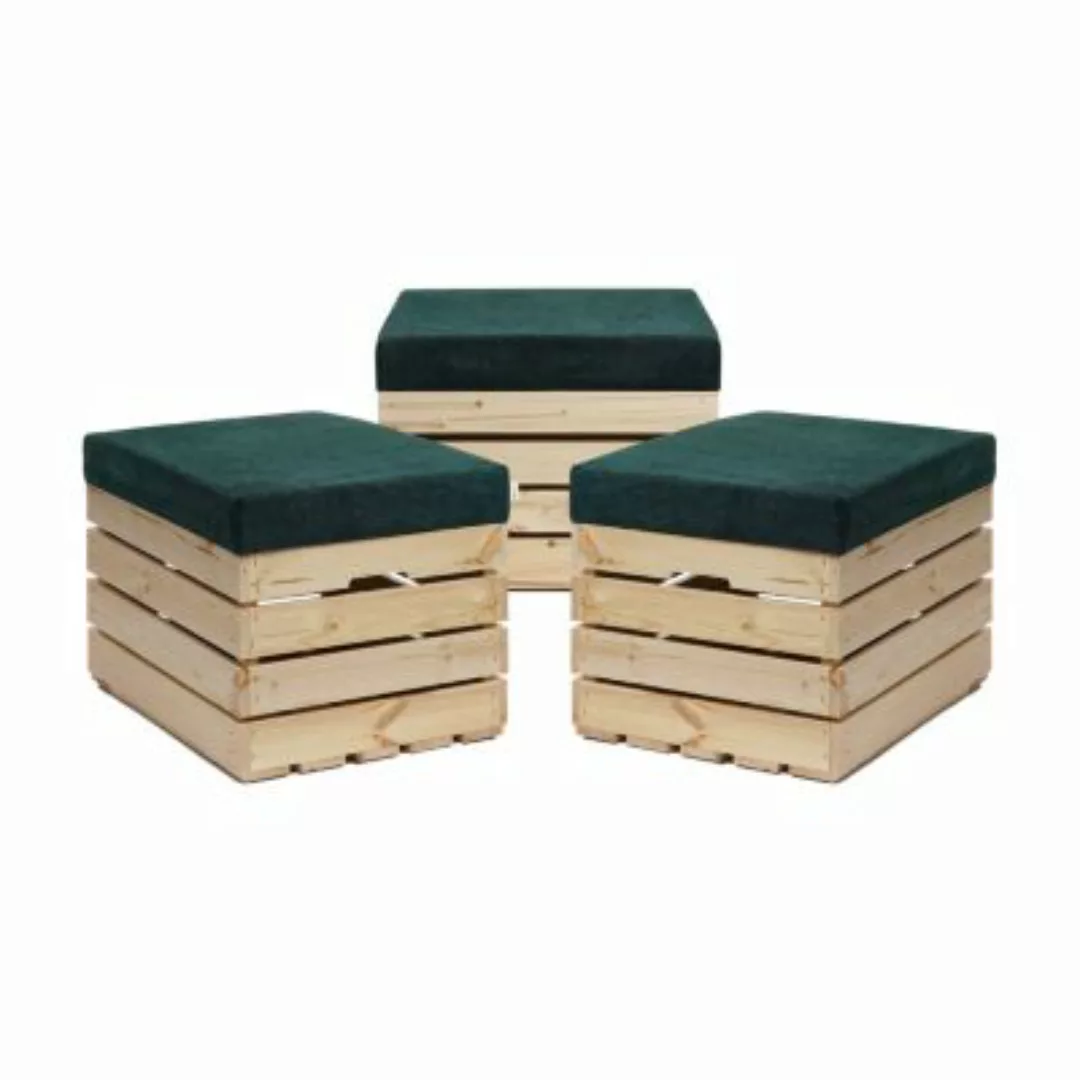 GrandBox Sitzhocker mit Stauraum 37x40x50 mit Polster – Naturholz 3er Set g günstig online kaufen