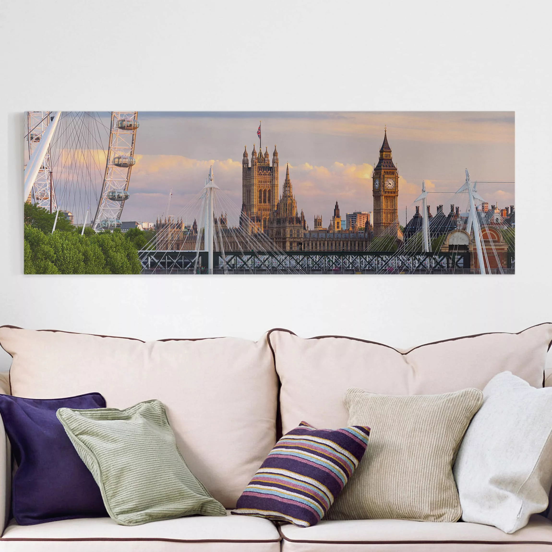 Leinwandbild Architektur & Skyline - Panorama Westminster Palace London günstig online kaufen