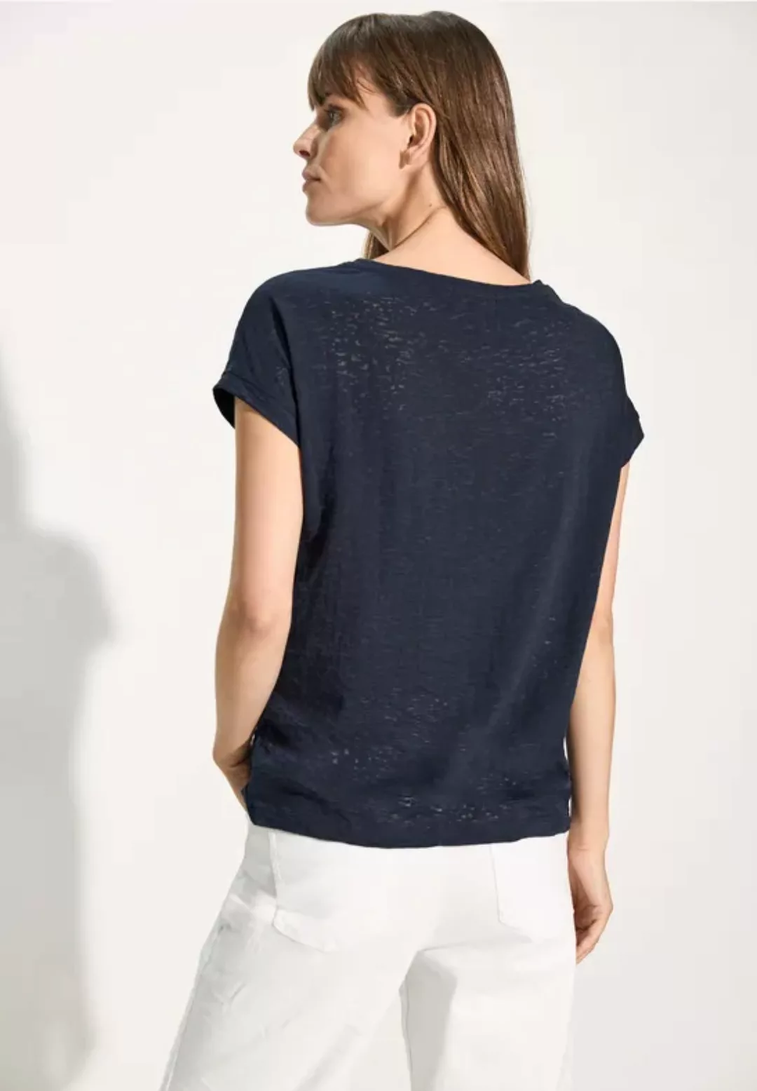 Cecil Kurzarmshirt Damen T-Shirt mit Burnout - T-Shirt mit Verlauf-Print - günstig online kaufen
