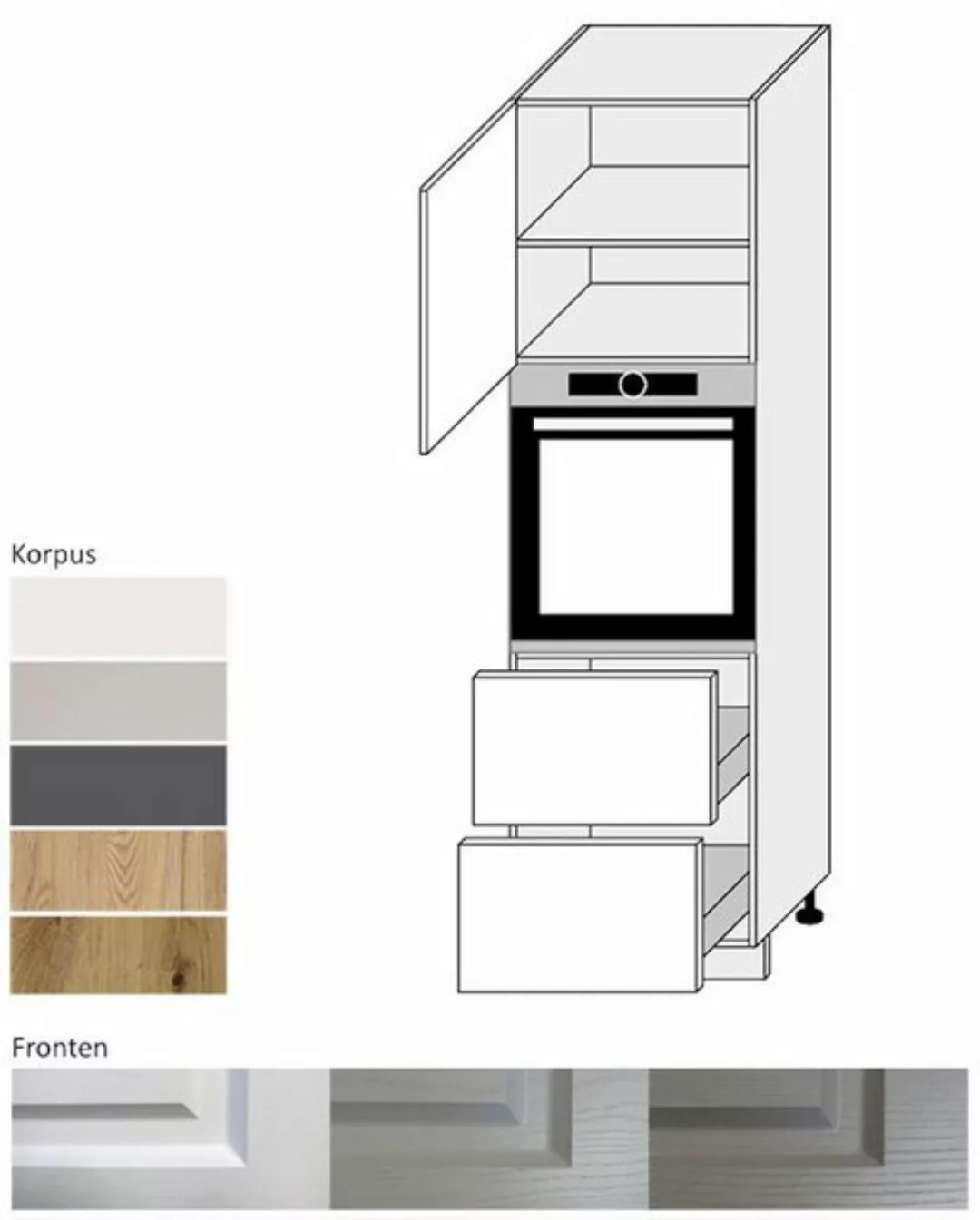Feldmann-Wohnen Backofenumbauschrank Elbing (Elbing, 1-St) 60cm Front- & Ko günstig online kaufen