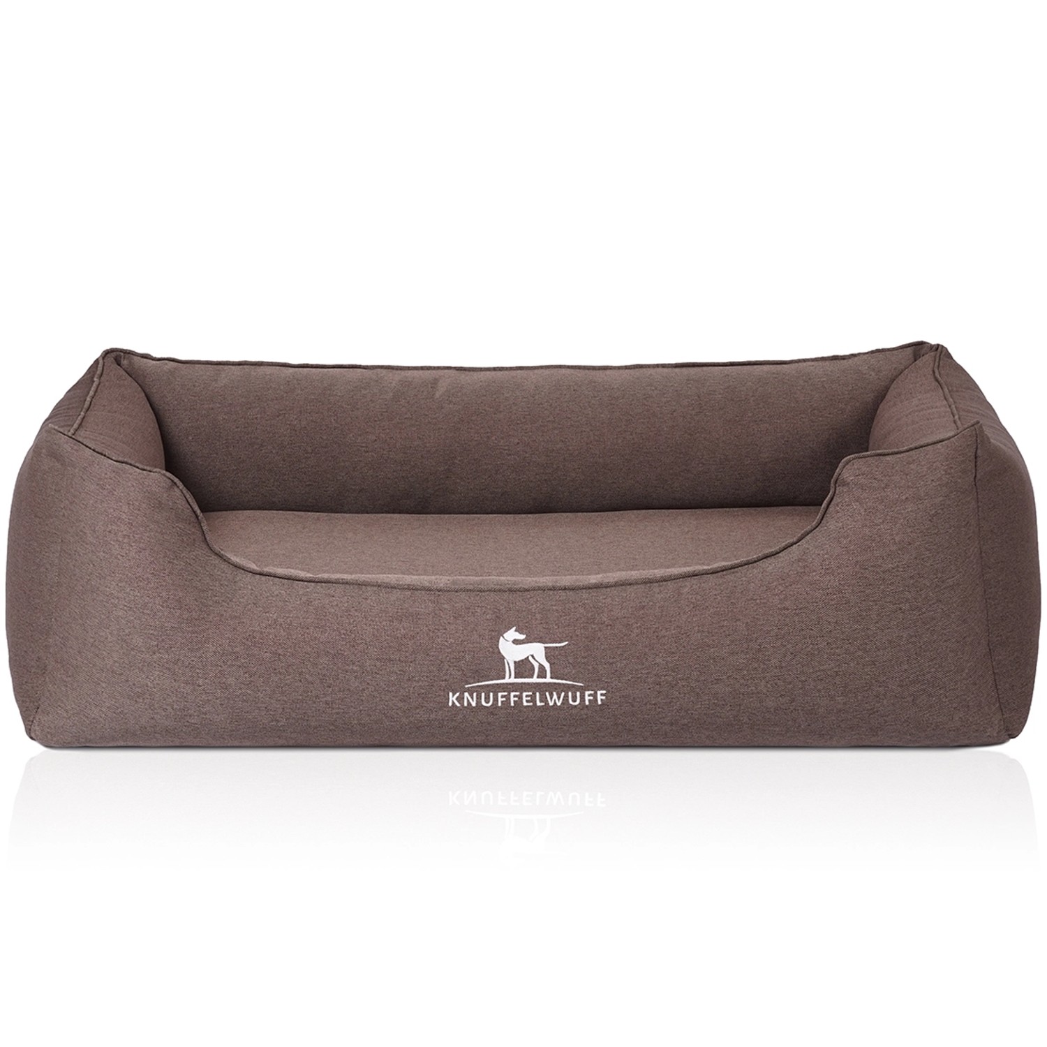 Knuffelwuff Hundebett Leano Orthopädisch Velours M-L 85 x 63cm Braun günstig online kaufen