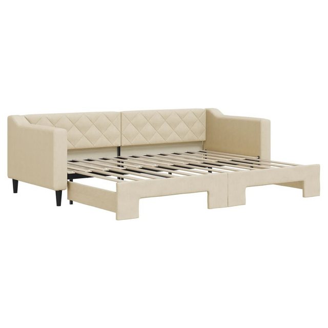 vidaXL Gästebett Gästebett Tagesbett Ausziehbar Creme 80x200 cm Stoff Bett günstig online kaufen