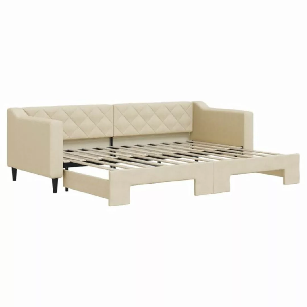 vidaXL Gästebett Gästebett Tagesbett Ausziehbar Creme 80x200 cm Stoff Bett günstig online kaufen