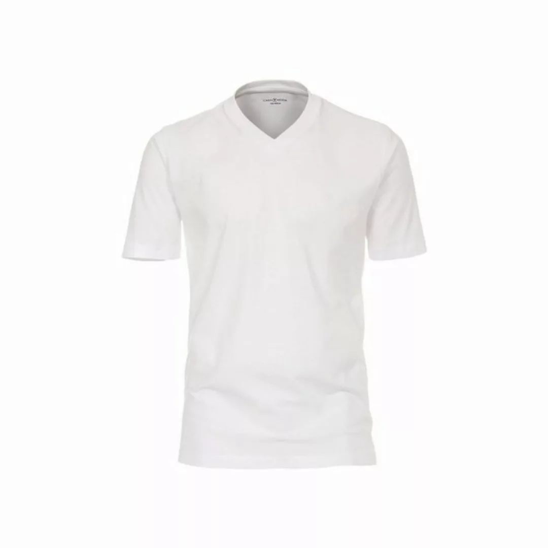 CASAMODA V-Shirt weiß Modern fit (1-tlg) günstig online kaufen