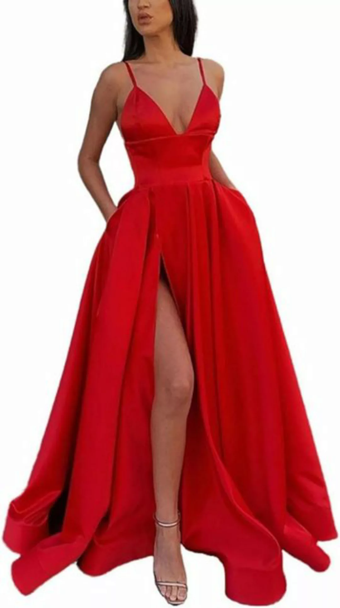 BlauWave Wickelkleid Damen Sexy Abendkleider Lang Elegant V-Ausschnitt Ärme günstig online kaufen