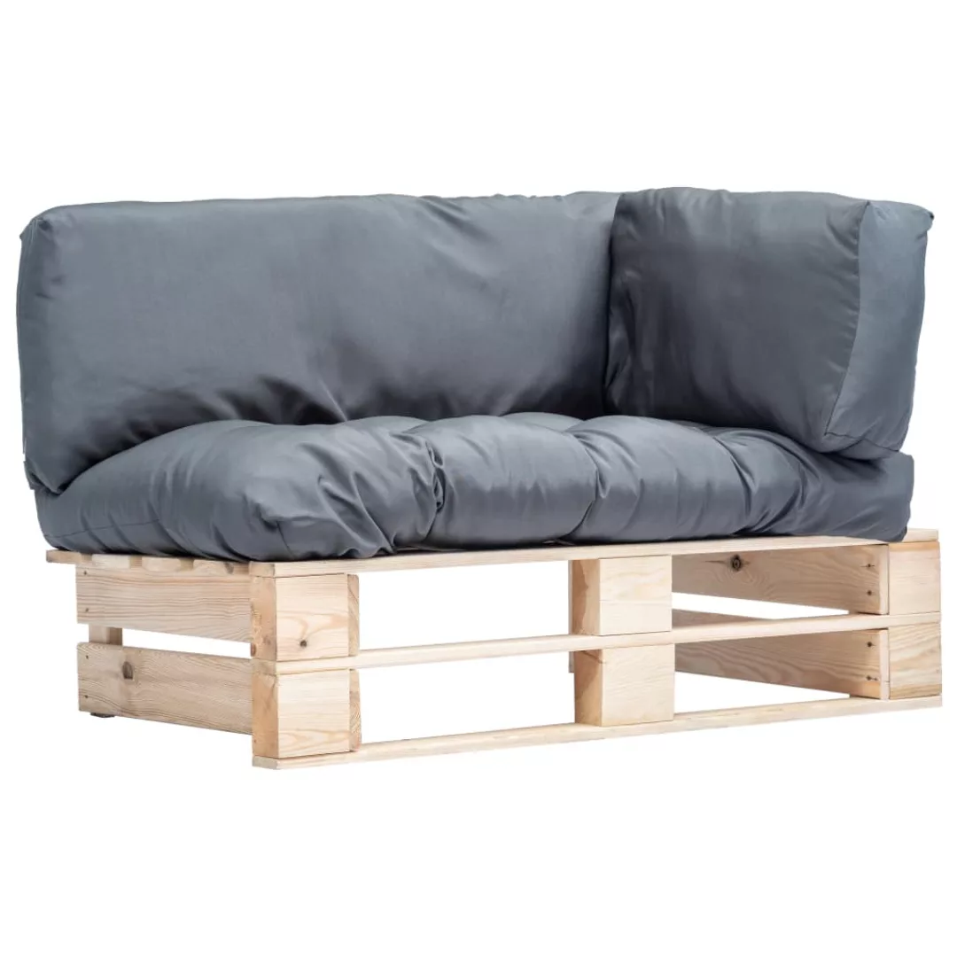 Garten-palettensofa Mit Grauen Kissen Kiefernholz günstig online kaufen