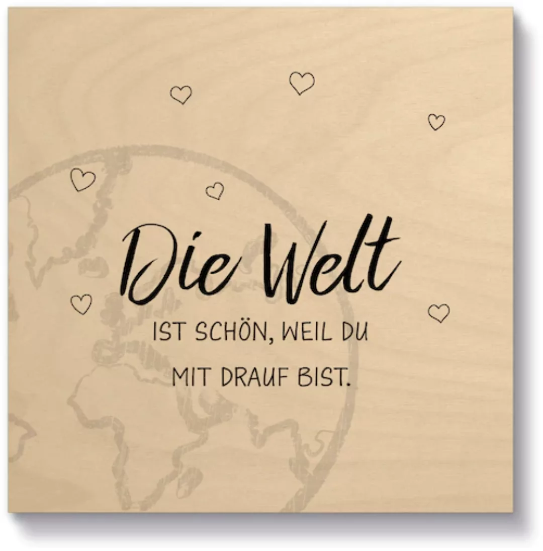Artland Holzbild »Die Welt«, Sprüche & Texte, (1 St.) günstig online kaufen