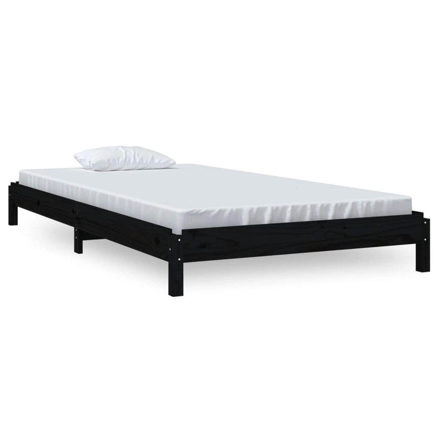 vidaXL Stapelbett Schwarz 90x200 cm Massivholz Kiefer1279911 günstig online kaufen