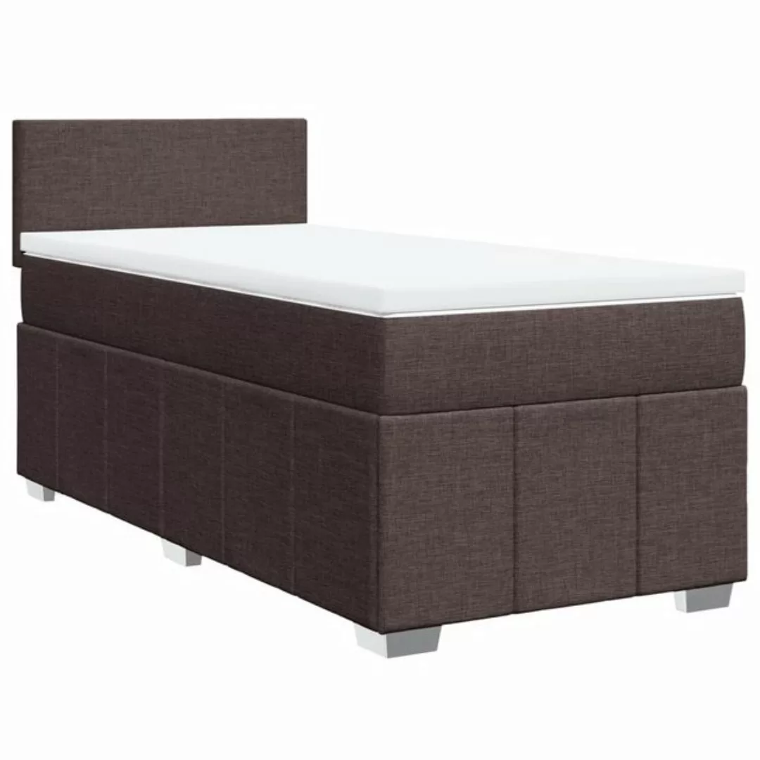 vidaXL Bett Boxspringbett mit Matratze Dunkelbraun 90x190 cm Stoff günstig online kaufen