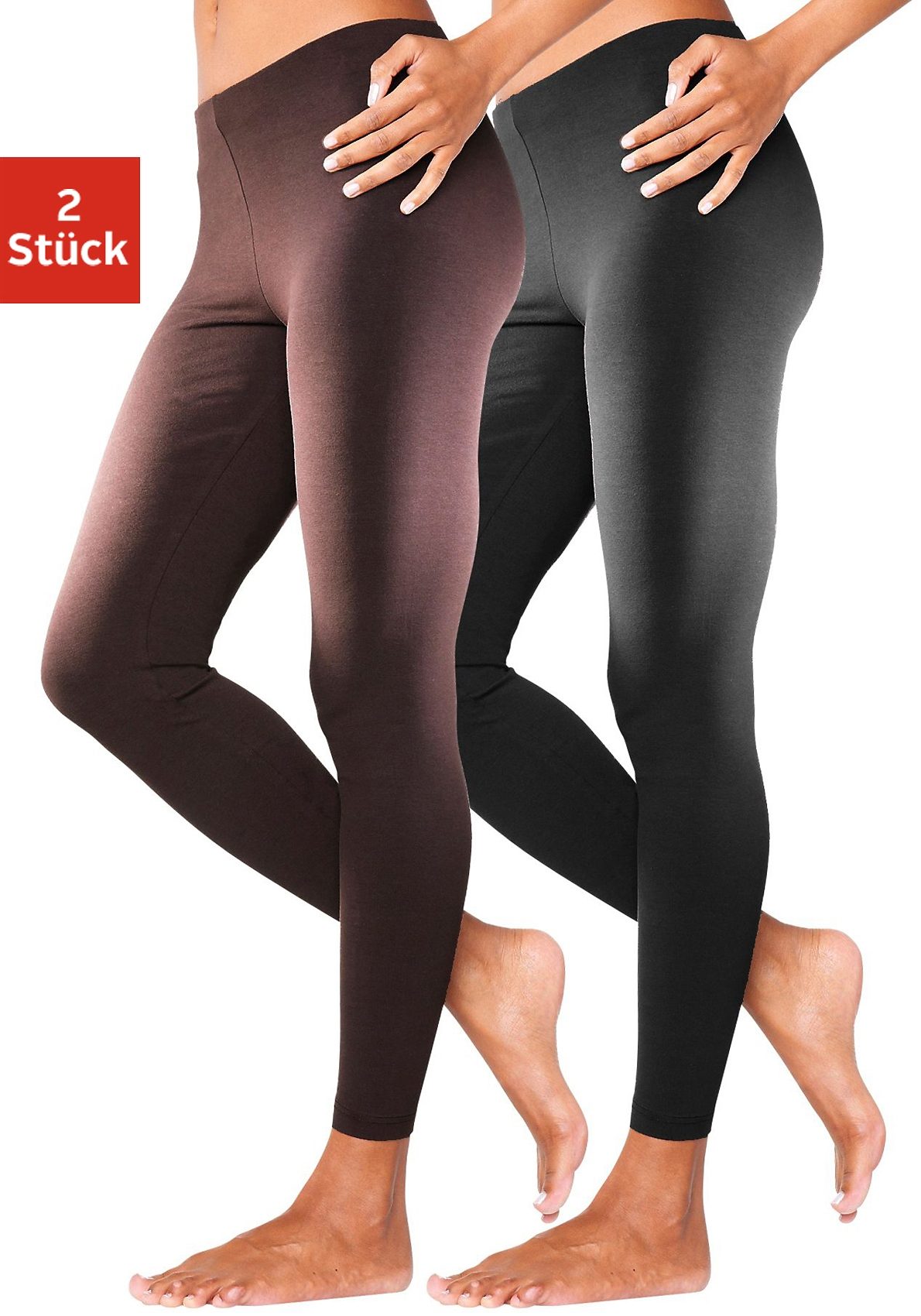 Vivance active Leggings, (2er-Pack), mit Gummibund, Loungewear günstig online kaufen