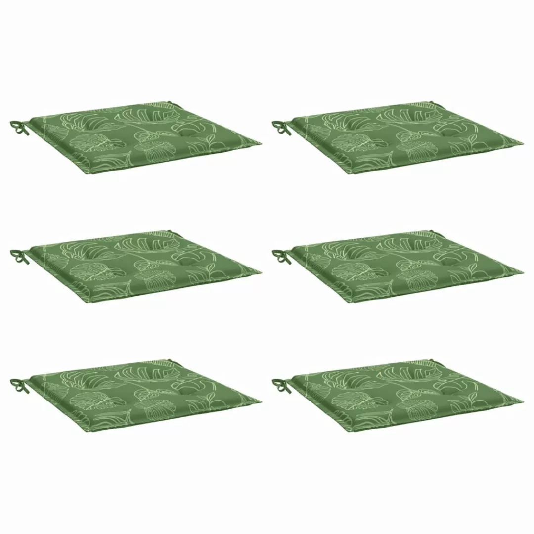 vidaXL Sitzauflage Sitzkissen 6 Stk. Blattmuster günstig online kaufen