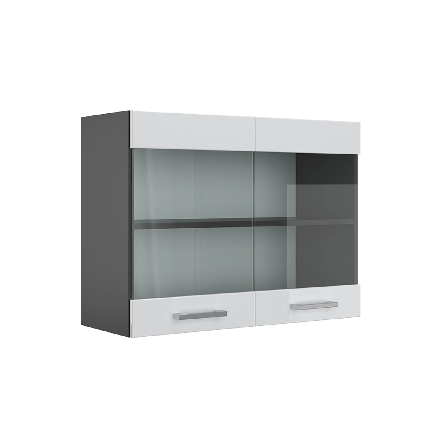 Vicco Glashängeschrank R-Line, Weiß Hochglanz/Anthrazit, 80 günstig online kaufen