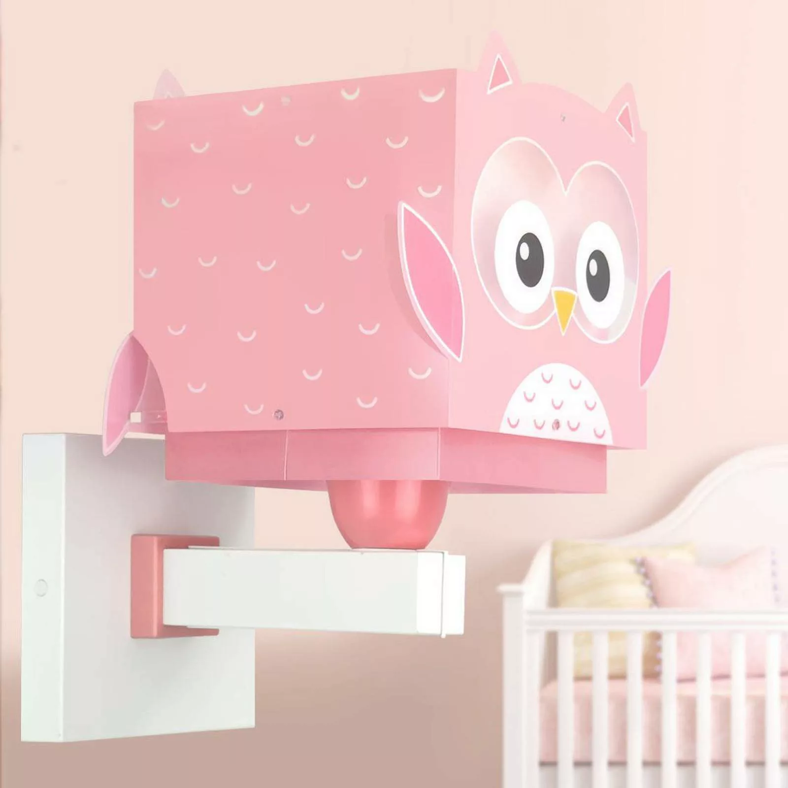 Dalber Wandleuchte Little Owl mit Stecker, rosa, E27 günstig online kaufen