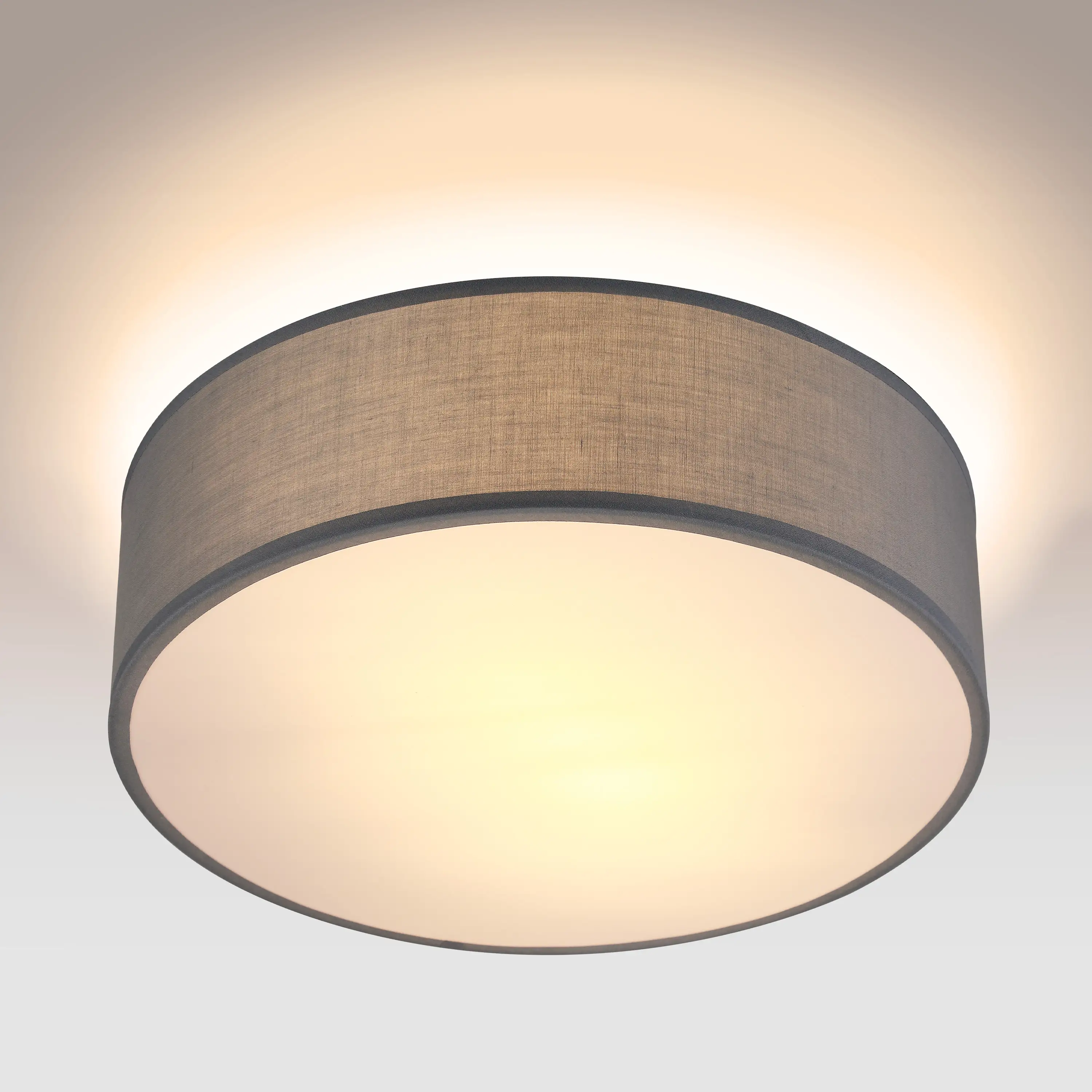 Deckenlampe Grau Stoff Ø30cm günstig online kaufen