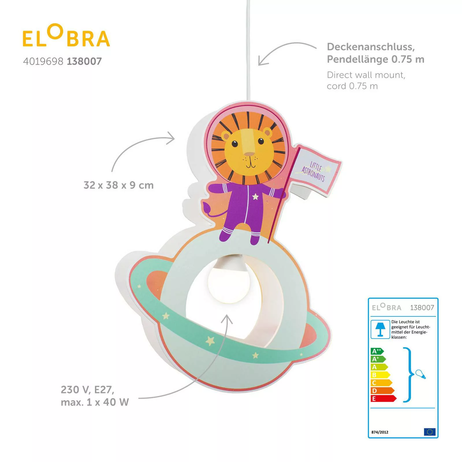 Pendelleuchte Little Astronauts "Löwe" günstig online kaufen