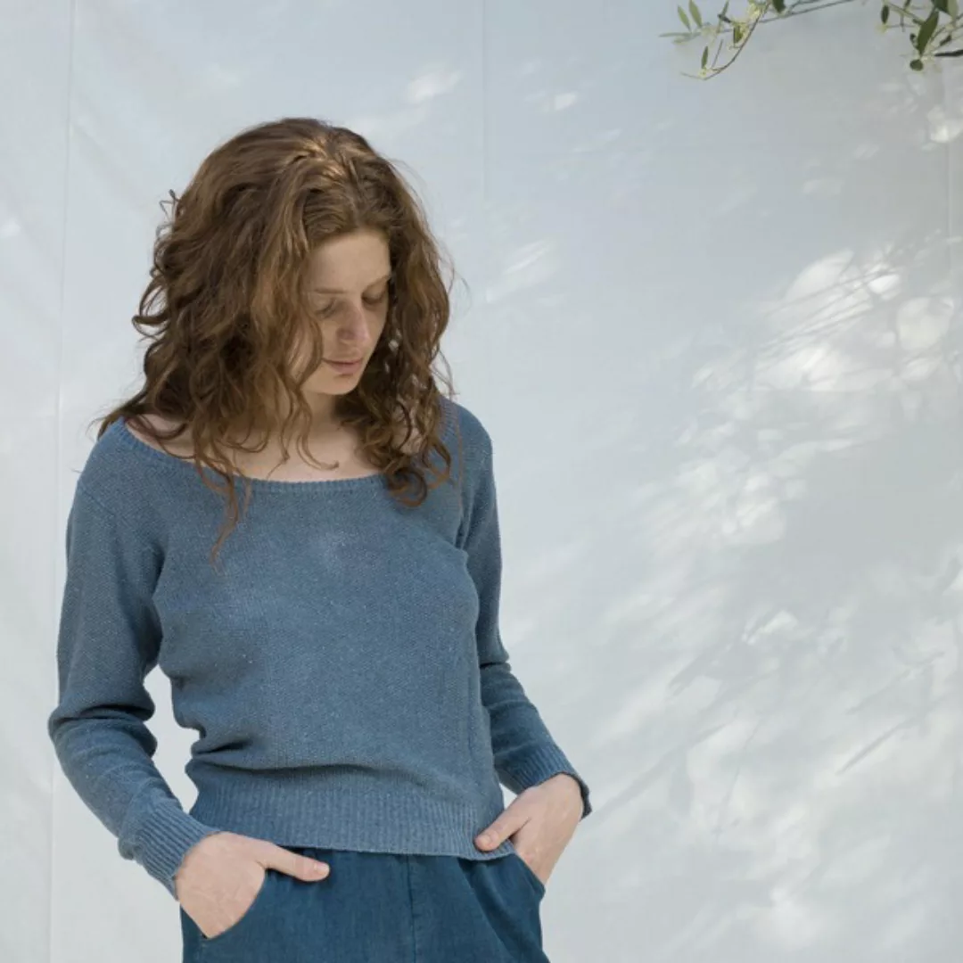 Recycelter Pullover Für Frauen Aus Denim-baumwolle Grazia günstig online kaufen