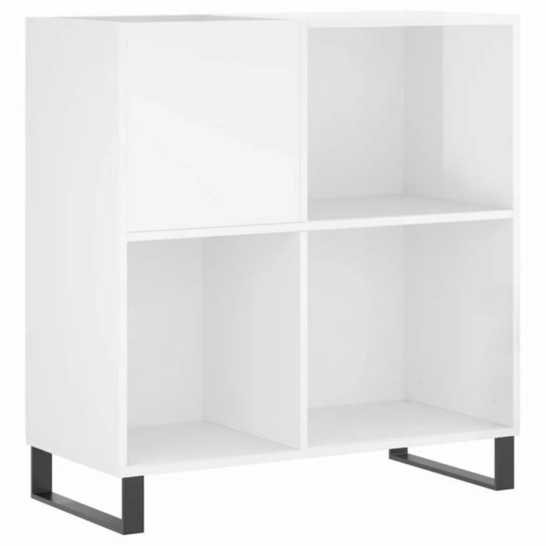 vidaXL Beistellschrank Plattenschrank Hochglanz-Weiß 84,5x38x89 cm Holzwerk günstig online kaufen