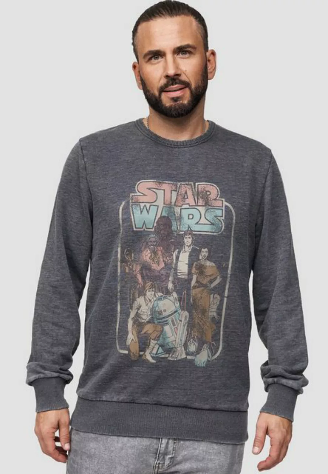 Recovered Sweatshirt Star Wars Return Of The Jedi Group Comic Vintage GOTS günstig online kaufen