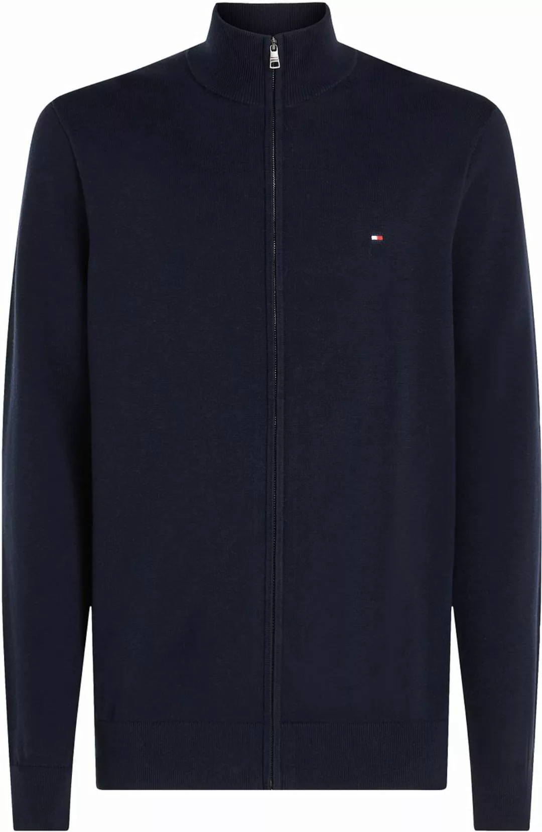 Tommy Hilfiger Strickjacke "ESSENTIAL COTTON ZIP THRU", mit Logostickerei günstig online kaufen