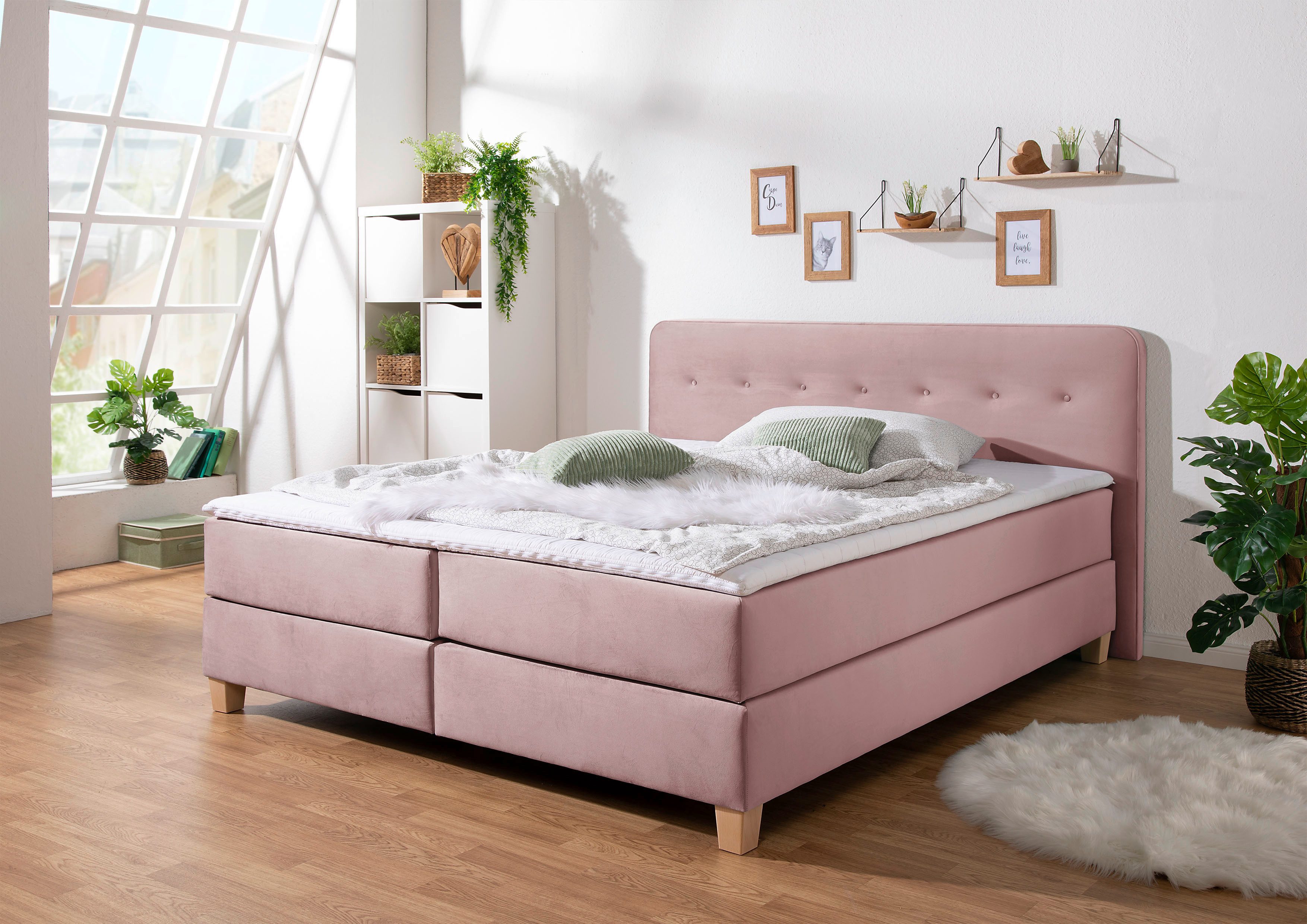 Home affaire Boxspringbett "Fargo", in Überlänge 220 cm, mit Topper, 3 Ausf günstig online kaufen