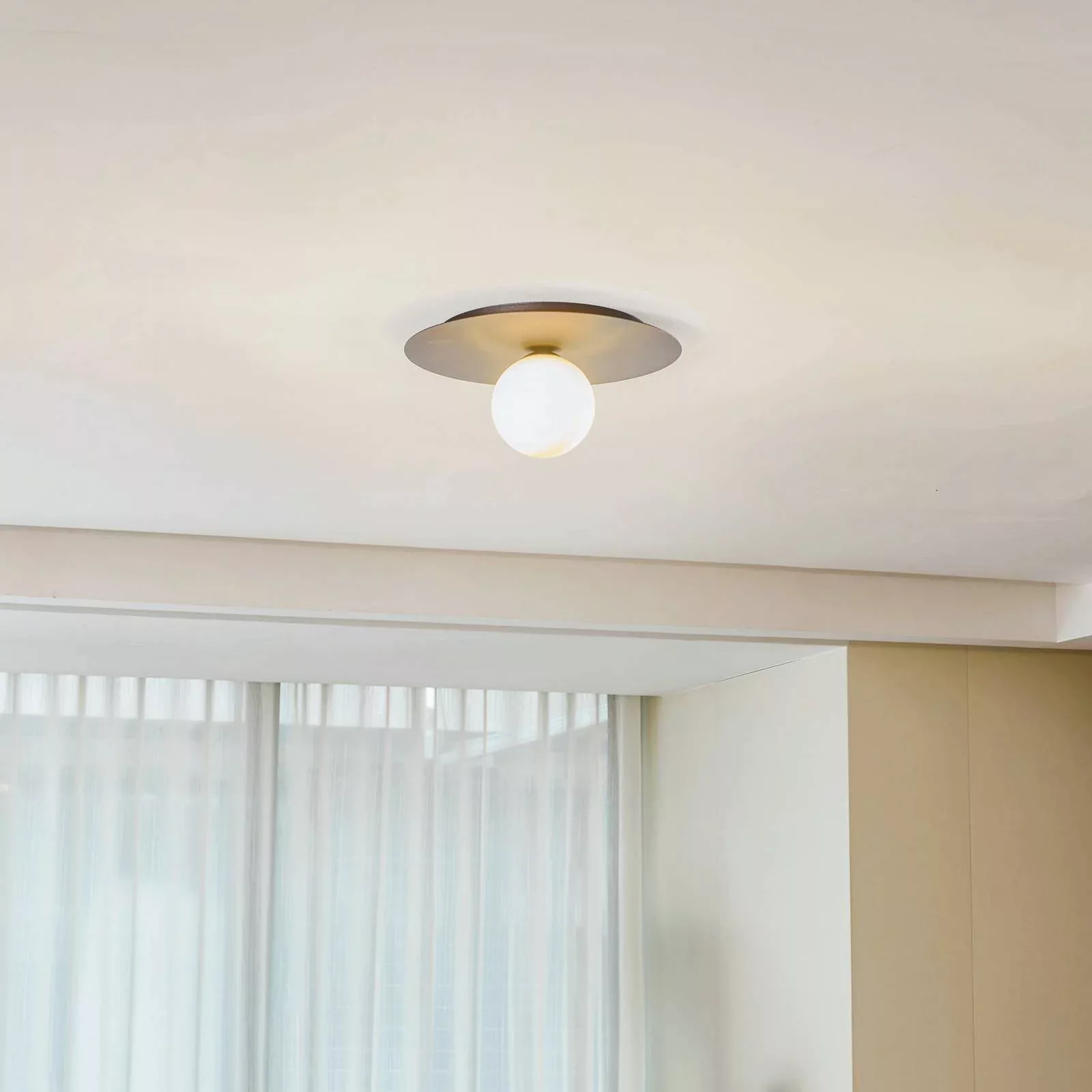 Deckenlampe Solar, schwarz/opal, einflammig günstig online kaufen