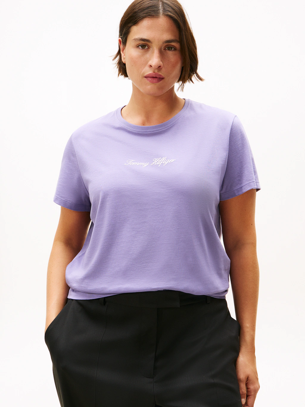 Tommy Hilfiger Curve Kurzarmshirt "CRV CLASSIC SCRIPT REG SS TEE", in große günstig online kaufen