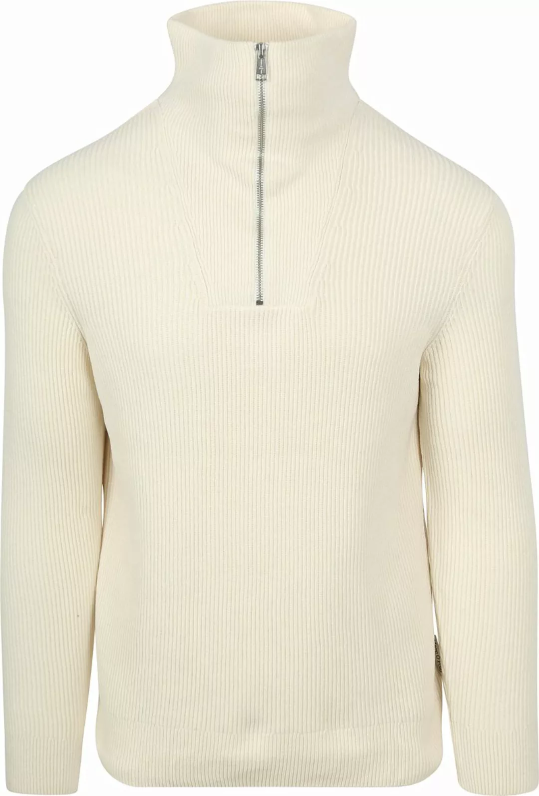 Marc O'Polo Half Zip Pullover Ecru - Größe M günstig online kaufen