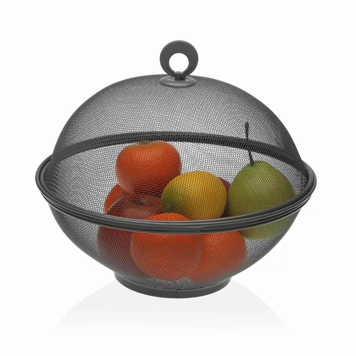 Obstschale Versa Grau Mit Deckel Metall Stahl (28 X 28 X 28 Cm) günstig online kaufen