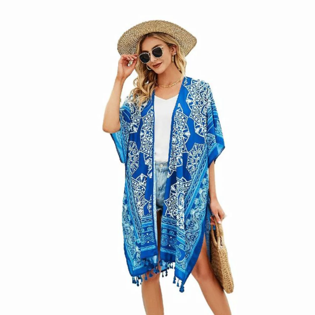 AUKUU Strandkleid Urlaubsdruck sexy Cardigan-Strand-Abdeckung 95*100cm günstig online kaufen