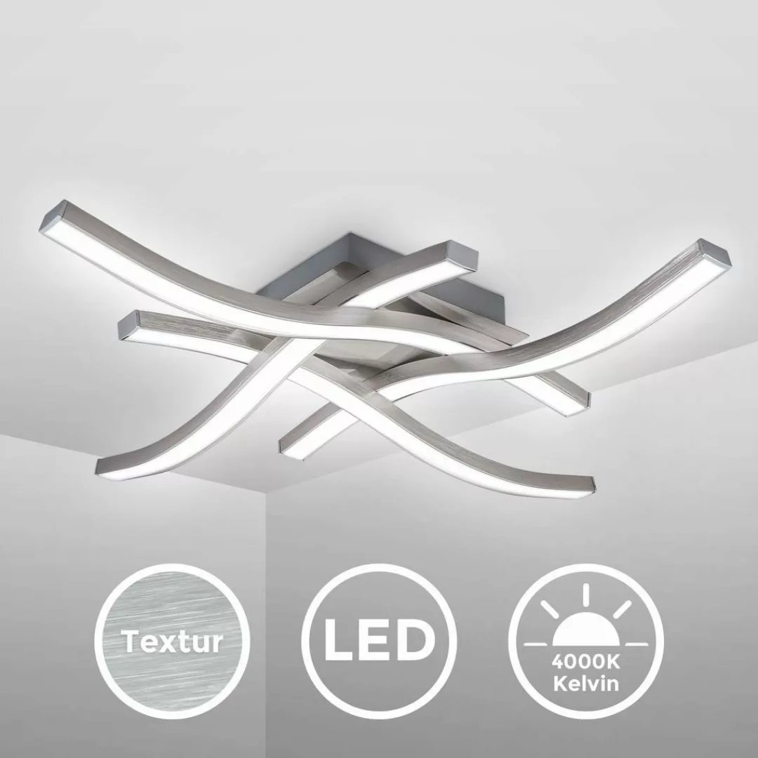 B.K.Licht Deckenleuchte 4-flammige LED Deckenlampe 42x42cm günstig online kaufen