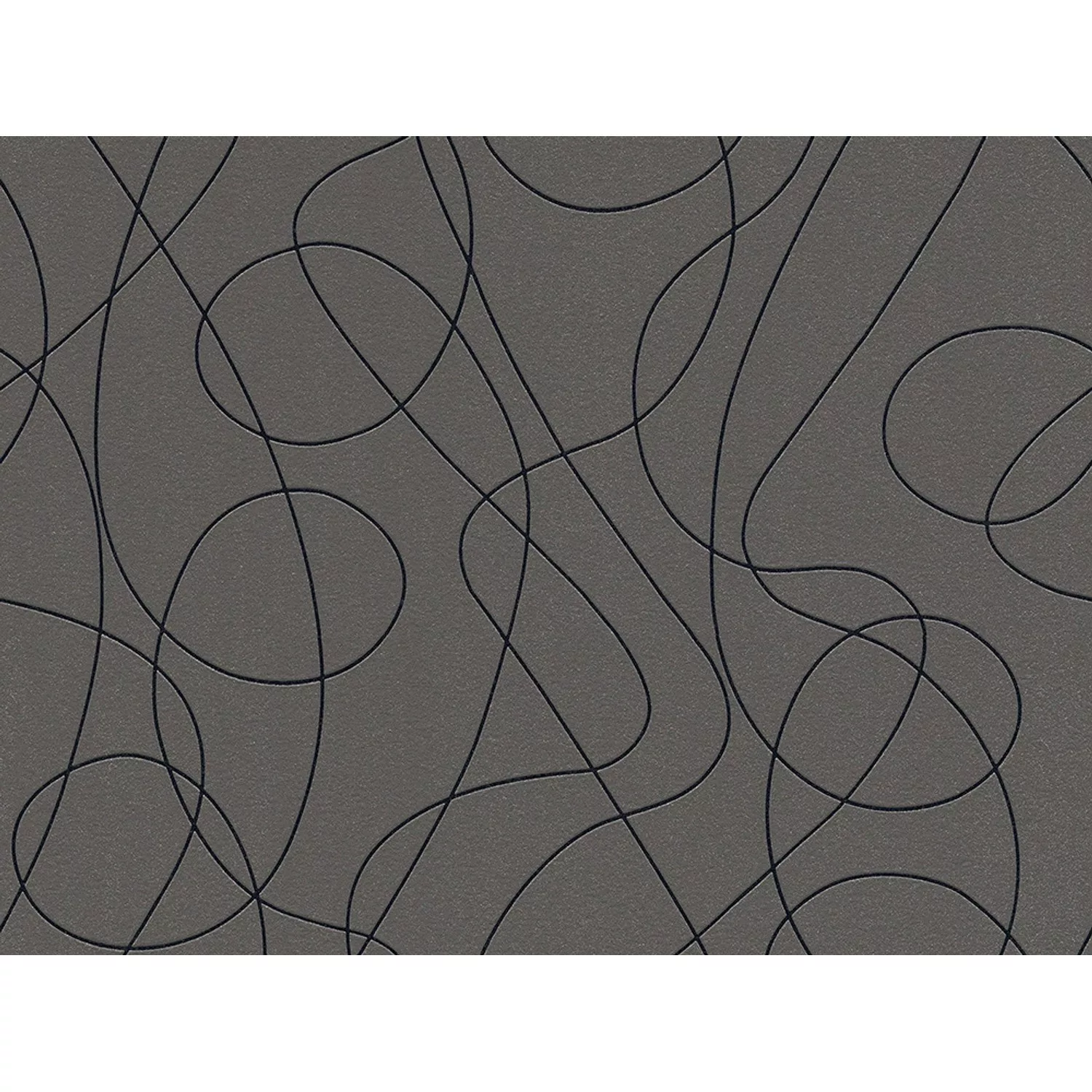 Bricoflor Moderne Tapete Abstrakt Graue Vliestapete mit Geschwungene Linien günstig online kaufen
