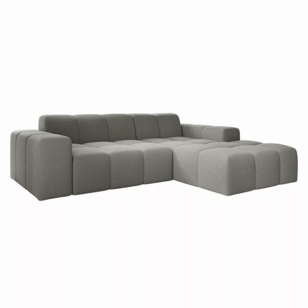 Juskys Ecksofa Merano, Bouclé-Gewebe, L-Form mit Ottomane, bequeme und brei günstig online kaufen