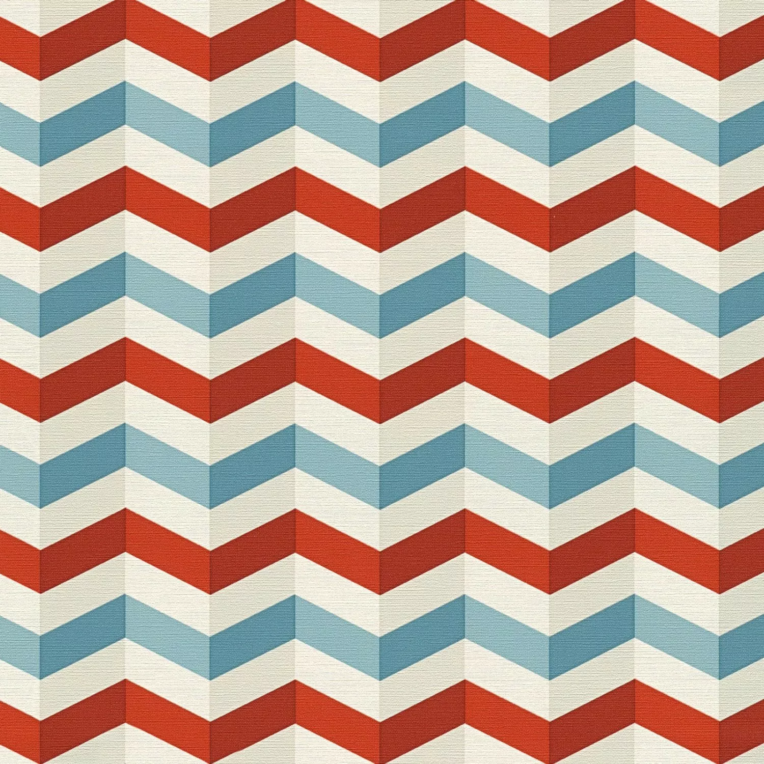 Bricoflor Retro Tapete mit Muster 3D Zickzack Tapete in Rot und Blau Ideal günstig online kaufen